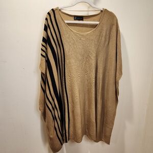 New York & Company tan and.black poncho tunic acrylic one size